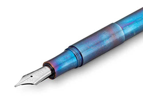 KAWECO 10002061 Fountain Pen, Medium, Medium Point, Fire Blue, Dual Use, Genuine Imported