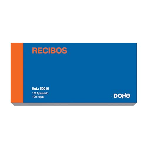 Dohe - Pack of 10 Payment Receipts - Documents for delivery, payments, Collections or Rent - 100 Sheets - Size: 21x10cm - Office Supplies