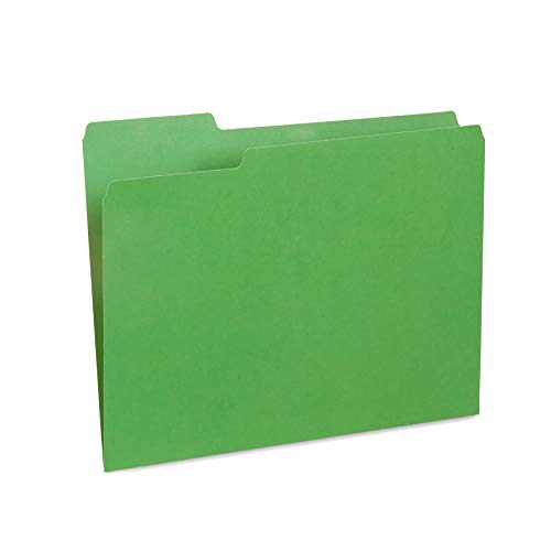 Blue Summit Supplies 200 File Folders, Letter Size, 1/3 Cut Tab, Green