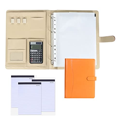 A4 Conference Folder,Business Portfolio A4 Professional Conference File Binder Multifunctional Document Folder Resume Organizer for Men Women Including Legal Pad 25 Sheets 4 Pack (Color : Orange, Si