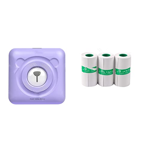 MKJGGII Portable Printer Mini Wireless Thermal Photo Printers DIY Sticker Label Maker Self-Adhesive Paper Rolls(203dpi 2Yearpaper)