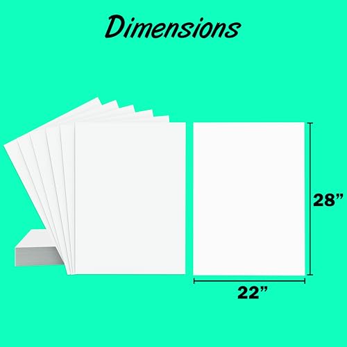 Poster Board White Poster Paper 22x28 Large Poster Board Bulk School Supplies 100 Pack (White 22x28)