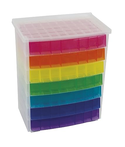 TimeTEX - Rainbow Drawer Box | 7 Colours Drawer Box Ideal for Organizing and Desk Top | Made from 100% Recyclable Polypropylene | Contents: 7 Drawers