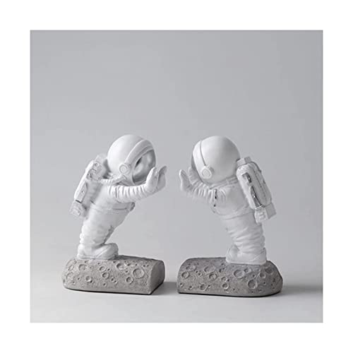 LIOONS Bookends Modern Astronaut Decor Bookend Heavy Duty Resin Book Stoppers 13 * 10 * 19cm Hold Books for Library Office Book Ends
