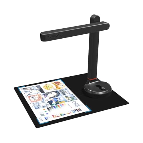 Document Camera, T201 Book Scanner, Automatic Document, Max A4 A3 Size with Smart OCR Led Desk Lamp for Family Home Office, Increase Efficiency for Live Demo, Distance(1300 Pixel)