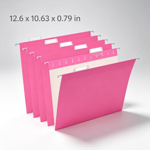 50 Pack Hanging File Folders, Letter Size File Folder Pink