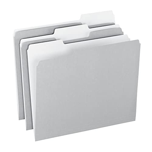 Office Depot Top Tab Color File Folders, 1/3 Cut, Letter Size, Gray, Box of 100, OD152 1/3 GRA