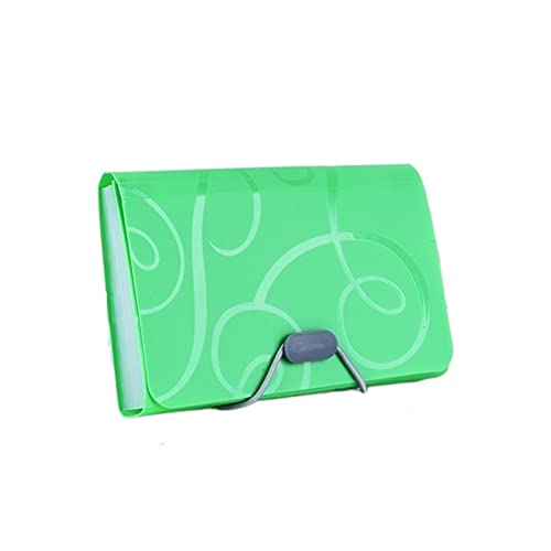 Filing Envelopes A6 Expanding Wallet Organ Bag Waterproof File Bag Organizer Data Book File Pouch Bill Folder School Office Binder Family Folder Plastic Folders (Color : Green)