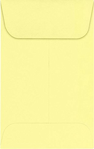 LUXPaper #1 Coin Envelopes in 80 lb. Lemonade, Envelopes for Coin Collections, Garden Seeds, Stamps, and More, w/Moistenable Glue, 1000 Pack, Envelope Size 2 1/4 x 3 1/2 (Yellow)
