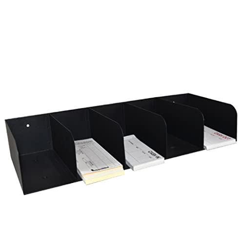 STEELMASTER by BankSupplies Steel Document Organizer - 5-Pockets - Black - Powder Coated Crinkle Finish - Scratch & Chip-Resistant - Check Separator, Deposit Slips, Letter Organizer, Money & Bills