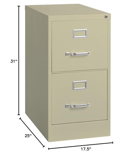Lorell LLR42290 2-Drawer Vertical File, 15" x 22" x 28, Putty