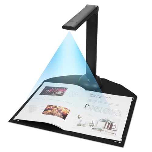 Document Camera, Document Camera Book Scanner A3 A4 Size with LED Fill Light HD 16 Mega-Pixels High Speed Scanning Support Multi-Language OCR for Live Demo, Distance