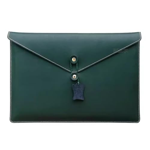 PU leather document pouch, Leather Document Holder Envelope File Folder Organizer PU Multicolor(Green)