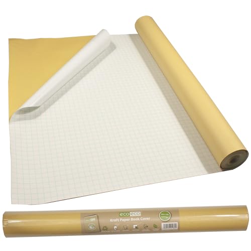 eco-eco Kraft Self Adhesive Paper Book Cover Film Roll 50cmx10m