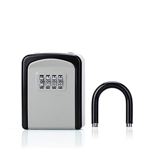 ABRA FOX Key Lock Box, Combination Lock Box with Code for House Key Storage, Combo Door Locker (Black-5pack)