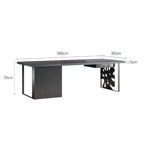 BGGJJ Computer Desk Solid Wood Computer Desk Modern Simple Study Office Writing Home Desk with Drawers(180cm)