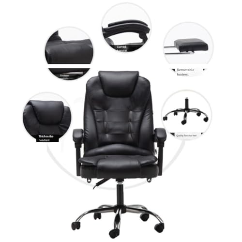 UOPYNE Executive Office Chair, Gaming Chair, Ergonomic Heavy Duty Design with Footrest and Lumbar Support, Large Size Cushion High Back Office Chair, Big and Tall Gaming Computer Chair for Aldult