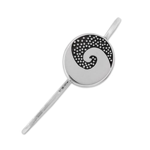 NOVICA Handmade Artisan Sterling Silver Bookmark Wave of Stories Spiral
