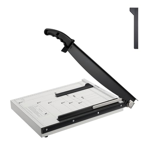 VEVOR Paper Cutter, Guillotine Trimmer, 15" Cut Length, 16 Sheets Capacity, Heavy Duty Guillotine Paper Cutter with Guard Rail/Blade Lock, Paper Trimmer for Home Office School