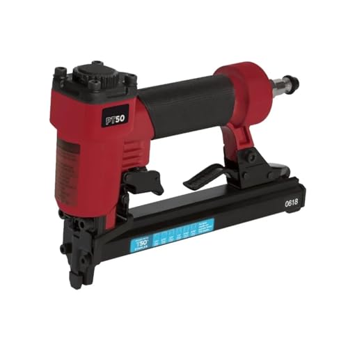 Professional Heavy Duty Stapler 1pcs PT50 Oil Free Pneumatic Staple Gun Red Heavy Duty Stapler Use for Wood and Upholstery