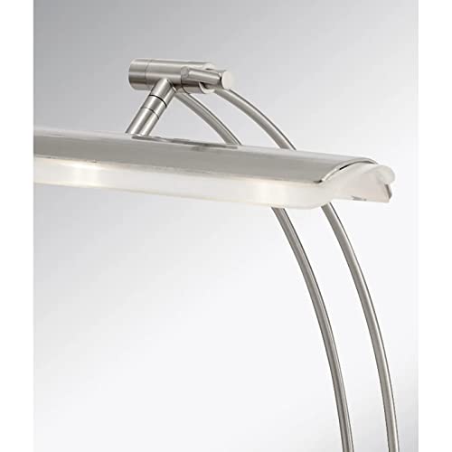 Adesso 5090-22 Esquire LED Desk Lamp, 13-19 in., 9W Full Spectrum LED, Brushed Steel, 1 Table Lamp, Gray, multi-function