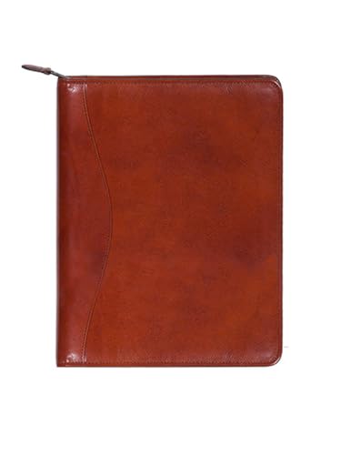 Scully Italian Leather Zip Planner & Letter Pad (Cognac)