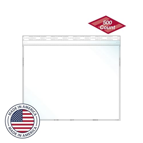 EnvyPak Clear Booklet Envelopes, 10.25 x 13.25 Inches, 4.5 Mil Heavy Duty Polypropylene, Permanent Peel & Stick Closure, Fits 9.25 x 12.25 Inserts, Made in USA (500)
