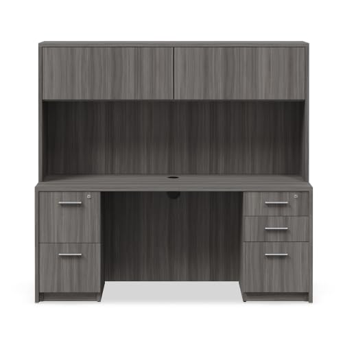 NBF Credenza Desk with Hutch Storage for Executive Office, Tan