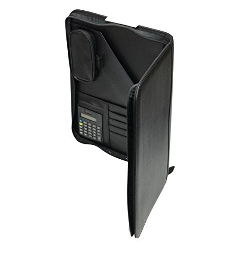 Alassio 30027 Reggio Ring Binder DIN A4 Approx. 36 x 28 x 5 cm Black/Fine Touch Imitation with Calculator and Pad A4