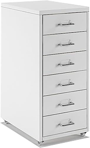 SoOSSN File Cabinet 5/6/8 Drawer File Cabinet Drawers Storage, Cabinets File Cabinet Under Desk Organiser Sideboard (Color : White, Size : 6)