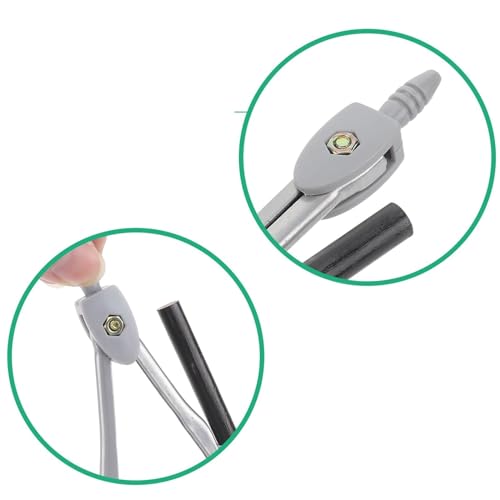 MENGKK Drafting Compasses Geometry Set for Students Compas Metal Compass Drafting Tools Circle Drawing Tool Metal Compass for Geometry(Grey)