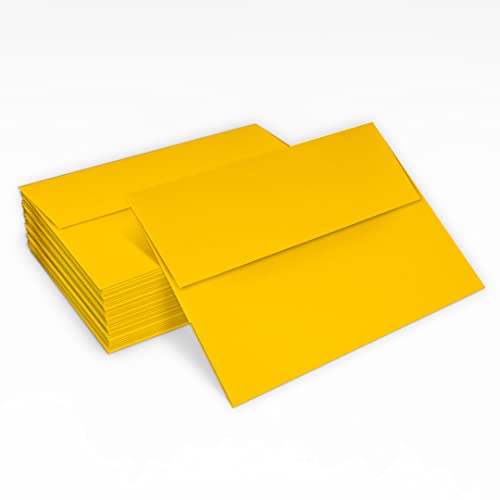 LUXPaper A2 Invitation Envelopes | Peel & Press | 4 3/8" x 5 3/4" | Sunflower Yellow | 80lb. Text | 1,000 Qty