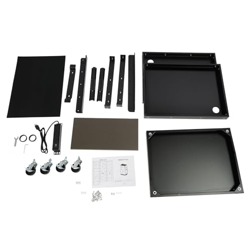 Height Adjustable Rolling AV Cart with Power Outlet & USB Ports
