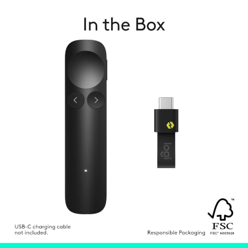 Logitech Spotlight 2 Presentation Remote Wireless Clicker Haptics - Black