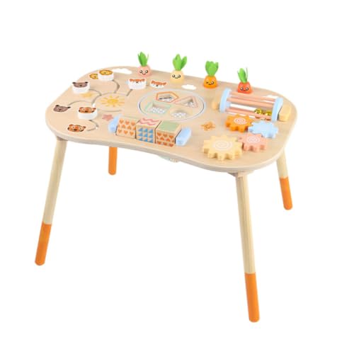ZQsmgs 6 in 1 Montessori Activity Table, Multifunctional Baby Sensory Game