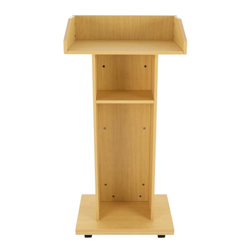 Wooden Podium Stand, Portable Pulpit Standing for Lectern Presentation Church, Pulpit with Wooden Heavy Base for Church Office School Conference Restaurant Meeting, Oak