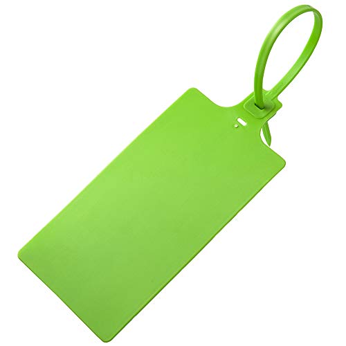 400Pcs Plastic Seals Shipping Label Tags, Writable Marker Big Sign Tie for Logistics, 255mm Total Length Self Locking Inventory Waterproof Tag Fastener with 3 Marker Pen (Green)