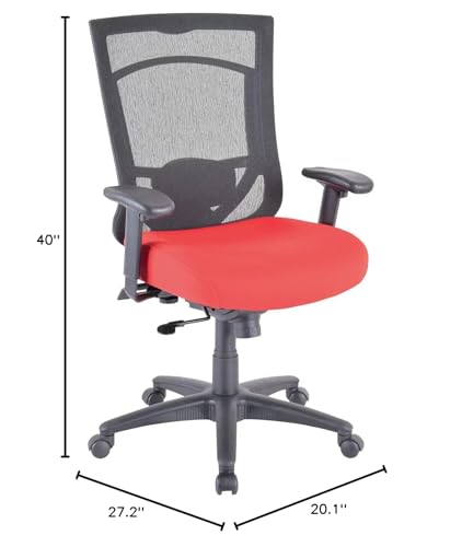 Tempur-Pedic TP7000C Mesh Back Fabric Task Chair with Tempur Material, Cooling Gel Layer, Red