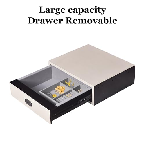 Biometric Safe Box Jewelry Gun Vault Leather Wrapped Quick-Access Fingerprint Lock