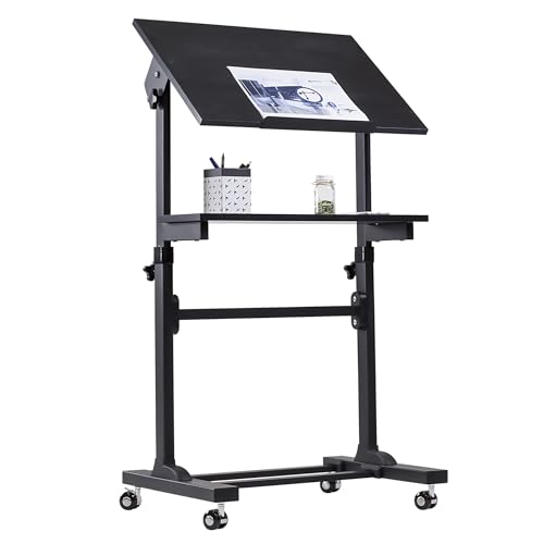 Mount-It! Rolling Podium Stand, Height Adjustable Lectern for Classroom