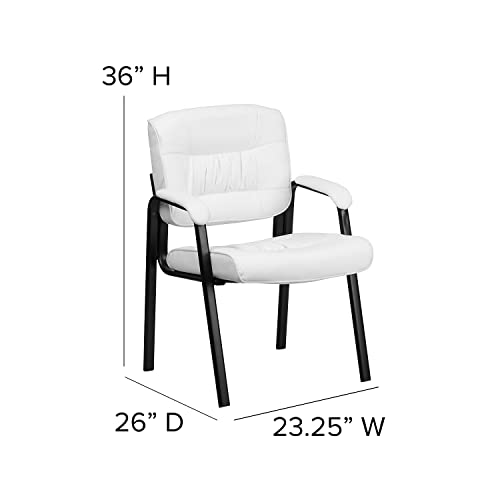Flash Furniture LeatherSoft Reception Chair, White/Black