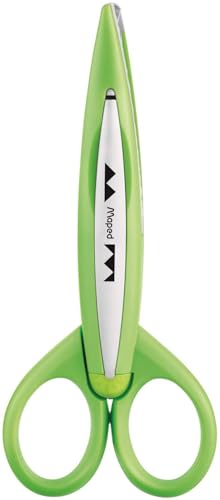 Maped Quick-Change Craft Scissors Case with 10 Blades, Kids, 5 Inch, Blunt Tip, Right & Left Handed (601010)
