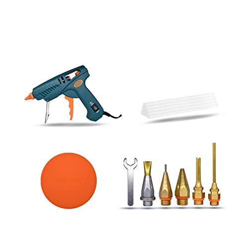 LIBODD Hot Glue Gun Hot Melt Glue Gun 15 in 1 Tool KIT Silicone Gun 50W/OFF/150W Switch for Crafts Repair DIY Use 11mm Glue Stick Pure Copper Nozzle for DIY Arts, Crafts and Quick Repairs(Set-5)