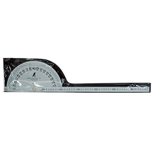 Shinwa Sokutei 62855 Protractor Diameter 12.6 inches (320 mm) Single Pole Pole with Scale 23.6 inches (60 cm) Scale No. 600 Silver