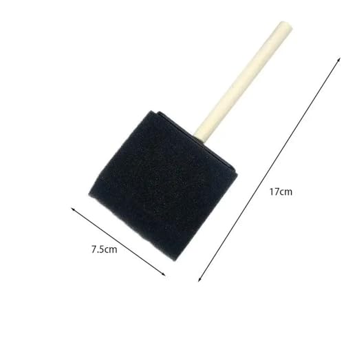 Foam Paint Brushes 12 Set/48 Pcs Wooden Handle Foam Sponge Brushes DIY Art – Ideal for Watercolor, Oil & Stain Craft Projects
