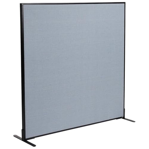 Global Industrial Freestanding Office Partition Panel, 60.25 Inch W x 60 Inch H, Blue, 1 Piece, Custom Build System for Cubicles, 90-Degree Corners, High-Low Configurations