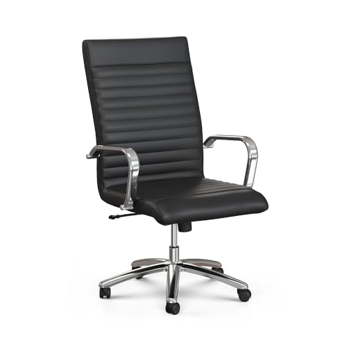 NBF Chair Faux Leather Ergonomic Seating with High-Back & Tilt, Black