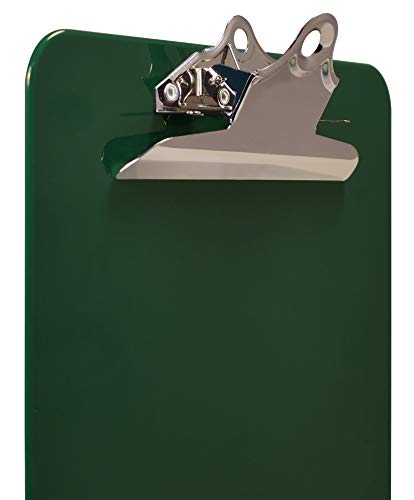 Better Office Products Green Plastic Clipboards, 12 Pack, Durable, 12.5 x 9 Inch, Standard Metal Clip, Green, Set of 12