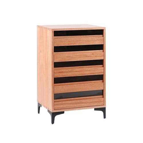 XJOYSL7921 File Cabinets ﻿ Multi Storage Cabinet Office File Vintage Wood Five-Drawer Mortise and Tenon Industrial Style Side Vertical File Cabinets(Red)