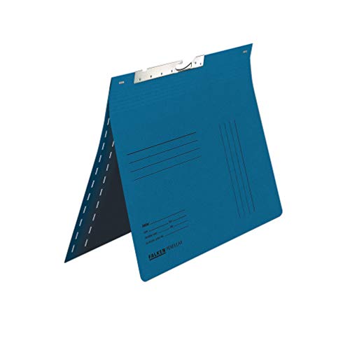Original Falken Pendular Pendulum File Pack of 25 Made in Germany Recycled Cardboard Double Fold with Commercial Binding and Government Binding and Slot Punching for DIN A4 Blue Stapler